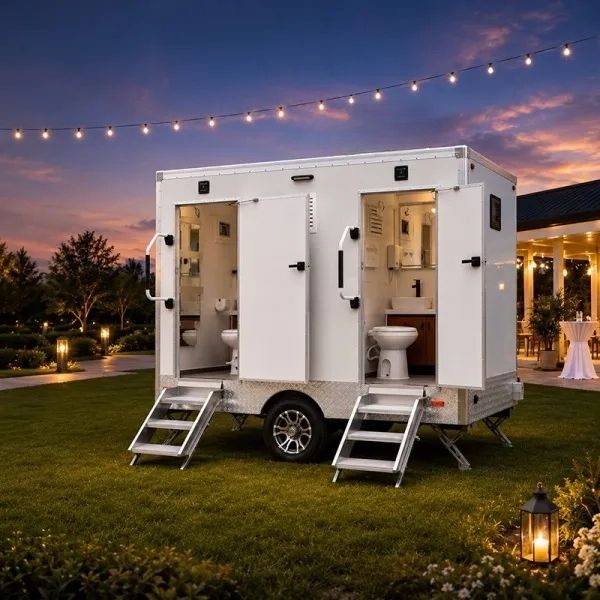2 White Station Toilet Trailer 2 White Station Toilet Trailer